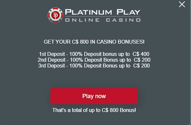 Platinum Play casino bonus