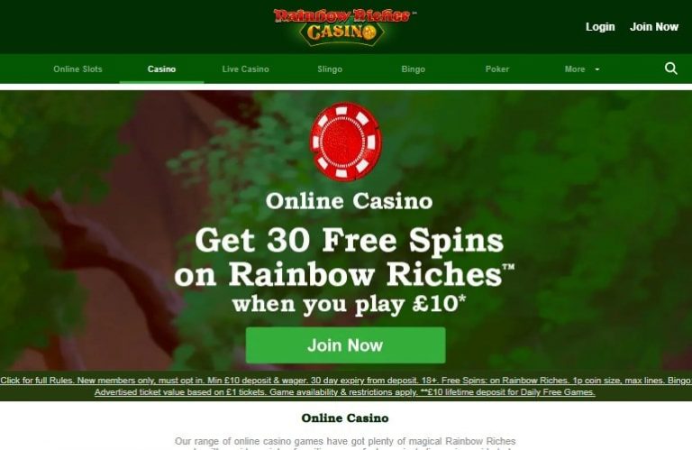 rainbow riches casino promo code