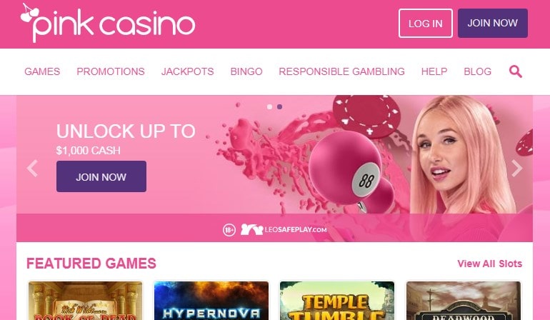 Pink Casino Homepage