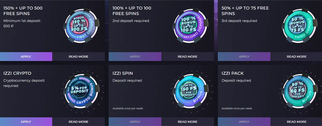 Izzi Casino Canada - 100% Deposit Bonus + 500 Free Spins