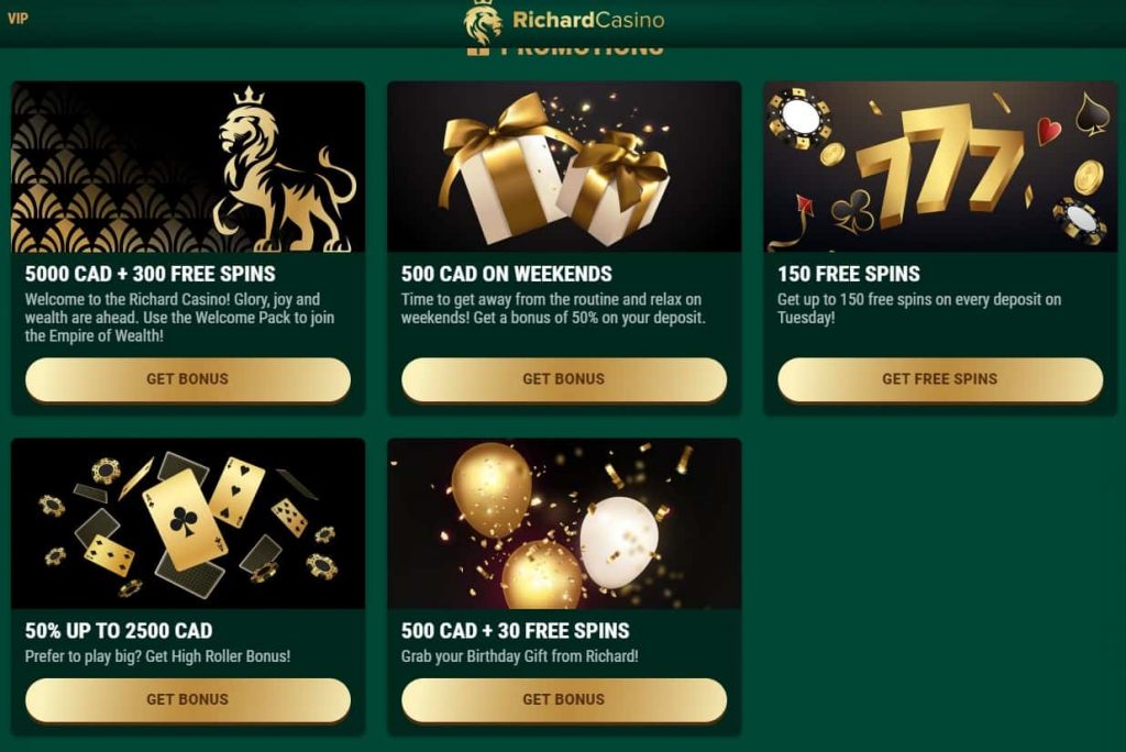 Richard casino bonuses